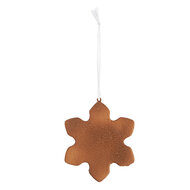 Clayre & Eef | Decoratie hanger Sneeuwvlok Wit Bruin 9x1x10 cm | 6PR5353