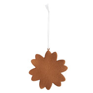 Clayre & Eef | Decoratie hanger Sneeuwvlok Wit Bruin 9x1x10 cm | 6PR5356