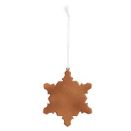 Clayre & Eef | Decoratie hanger Sneeuwvlok Wit Bruin 9x1x10 cm | 6PR5357