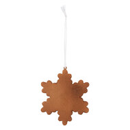Clayre & Eef | Decoratie hanger Sneeuwvlok Wit Bruin 9x1x10 cm | 6PR5358