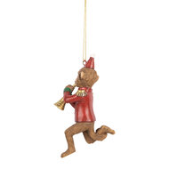 Clayre &amp; Eef   | Decoratie Hanger Aap Bruin Rood 7x3x11 cm | 6PR5666