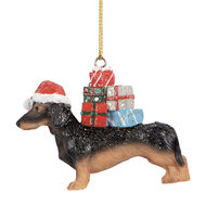 Clayre &amp; Eef   | Decoratie hanger Hond Bruin Zwart 7x2x6 cm | 6PR5667