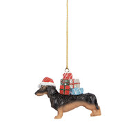 Clayre &amp; Eef   | Decoratie hanger Hond Bruin Zwart 7x2x6 cm | 6PR5667