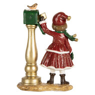 Clayre & Eef | Decoratie Kind bij brievenbus Rood Groen 8x4x12 cm | 6PR5677