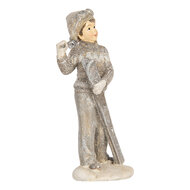 Clayre & Eef | Kerstdecoratie Kinderen set van 2 Grijs 8x5x15 cm | 6PR5921