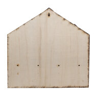 Clayre &amp; Eef   | Kapstok met Vilten Huizen Bruin Wit 40x13x40 cm | 66307