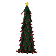 Clayre & Eef | Decoratie Kerstboom Groen Rood ø 15x45 cm | 66338