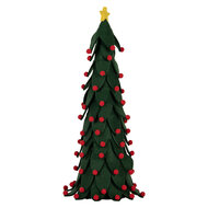Clayre & Eef | Decoratie Kerstboom Groen Rood ø 15x45 cm | 66338