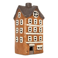 Clayre &amp; Eef   | Decoratie Huisje Oranje Grijs 12x10x23 cm | 6CE2202