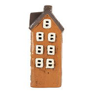 Clayre &amp; Eef   | Decoratie Huisje Oranje Grijs 12x10x23 cm | 6CE2202