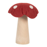 Clayre &amp; Eef   | Vilten Paddenstoel Rood Bruin 14x14x17 cm | 66303