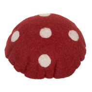 Clayre &amp; Eef   | Vilten Paddenstoel Rood Bruin 14x14x17 cm | 66303