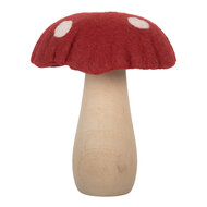 Clayre & Eef | Vilten Paddenstoel Rood Bruin 12x12x15 cm | 66304
