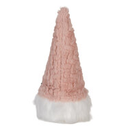Clayre & Eef | Decoratie Beeld Kabouter met LED Roze Wit 10x10x25 cm / 3xAA | 66334
