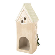 Clayre &amp; Eef   | Decoratie Huisje Beige Groen 9x8x20 cm | 6CE2221