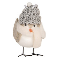 Clayre &amp; Eef   | Decoratie beeld Vogel Wit Beige 11x7x12 cm | 66340