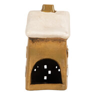 Clayre &amp; Eef   | Decoratie Huisje Bruin Beige 8x7x14 cm | 6CE2183