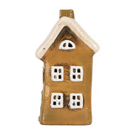 Clayre &amp; Eef   | Decoratie Huisje Bruin Beige 8x7x14 cm | 6CE2183