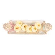 Clayre &amp; Eef   | Serveerschaal Wit Bruin 31x10x5 cm | 6CE2224