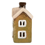 Clayre & Eef | Decoratie Huisje Groen Beige 11x7x13 cm | 6CE2188