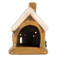 Clayre &amp; Eef   | Decoratie Huisje Bruin Beige 9x7x11 cm | 6CE2189