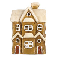 Clayre & Eef | Decoratie Huis Bruin Beige 23x15x33 cm | 6MG0123