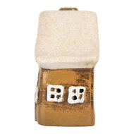 Clayre &amp; Eef   | Decoratie Huisje Bruin Beige 13x7x13 cm | 6CE2192
