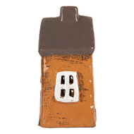 Clayre & Eef | Decoratie Huisje Oranje Grijs 9x7x13 cm | 6CE2193