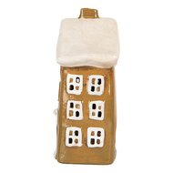 Clayre & Eef | Decoratie Huisje Bruin Beige 12x8x19 cm | 6CE2194