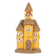 Clayre &amp; Eef   | Decoratie Huisje Geel Bruin 23x17x43 cm | 6MG0127