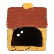 Clayre & Eef | Decoratie Huisje Geel Rood 8x7x10 cm | 6CE2197
