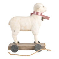 Clayre &amp; Eef   | Decoratie beeld Schaap Beige Bruin 17x9x20 cm | 6PR5419
