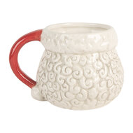 Clayre &amp; Eef   | Mok Wit Rood 16x11x10 cm / 550 ml | 6CEMU0201R