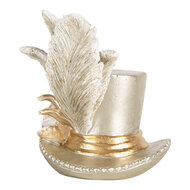 Clayre & Eef | Decoratie Hoed Zilverkleurig 13x11x13 cm | 6PR5639
