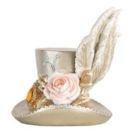 Clayre & Eef | Decoratie Hoed Zilverkleurig 13x11x13 cm | 6PR5639