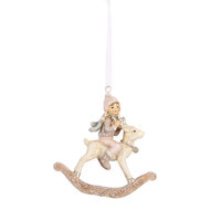 Clayre & Eef | Decoratie hanger Kind Beige Roze 8x3x9 cm | 6PR5655