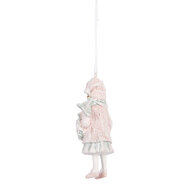 Clayre & Eef | Decoratie hanger Kind Roze Groen 5x4x11 cm | 6PR5659