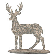 Clayre & Eef | Decoratie beeld Rendier Grijs Beige 17x8x18 cm | 6Y5817