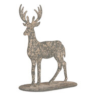 Clayre & Eef | Decoratie beeld Rendier Grijs Beige 17x8x18 cm | 6Y5817