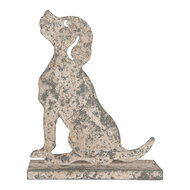 Clayre & Eef | Decoratie Hond Grijs Beige 16x8x19 cm | 6Y5830