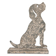 Clayre & Eef | Decoratie Hond Grijs Beige 16x8x19 cm | 6Y5830