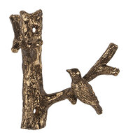Clayre &amp; Eef   | Wandhaak Goudkleurig 9x4x9 cm | 6Y5885