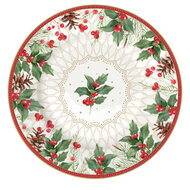 Dekoratief | Bord 'Christmas Berries', porselein, 19x19cm | A246013
