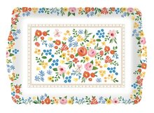 Dekoratief | Dienblad m/handvaten &#039;Boho Flowers&#039;, pvc, 46x32cm | A241004