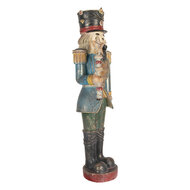 Clayre &amp; Eef   | Kerstdecoratie Notenkraker Blauw Groen 21x15x60 cm | 5PR0186
