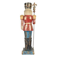 Clayre &amp; Eef   | Kerstdecoratie Notenkraker Blauw Rood 31x23x99 cm | 5PR0187