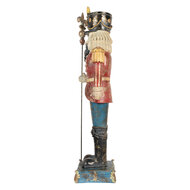 Clayre &amp; Eef   | Kerstdecoratie Notenkraker Blauw Rood 31x23x99 cm | 5PR0187