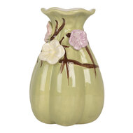 Clayre &amp; Eef   | Vaas Groen Roze &oslash; 10x14 cm | 6CE2316