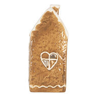 Clayre &amp; Eef   | Theelichthouder Kerst Huisje Bruin Wit 12x7x16 cm | 6CE2323