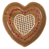 Clayre &amp; Eef   | Servies Ontbijtbord Bruin Wit 17x17x3 cm | 6CE2325